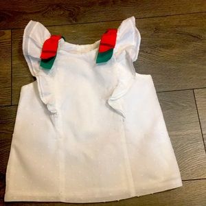 Like new swiss dot ruffle top